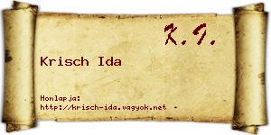 Krisch Ida névjegykártya